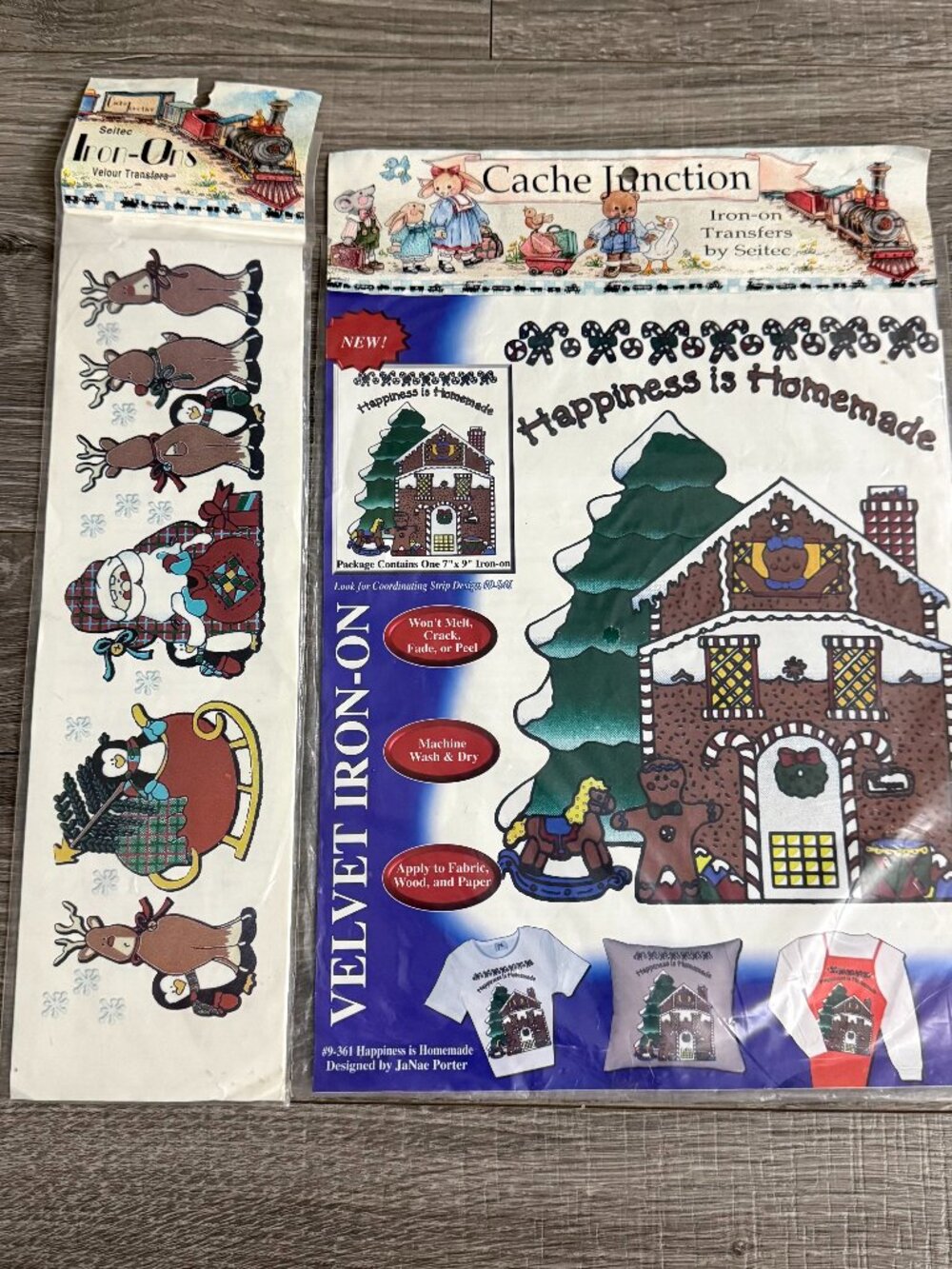 Vintage Christmas Iron-On Transfer Bundle Cache Junction Happiness Is Homemade